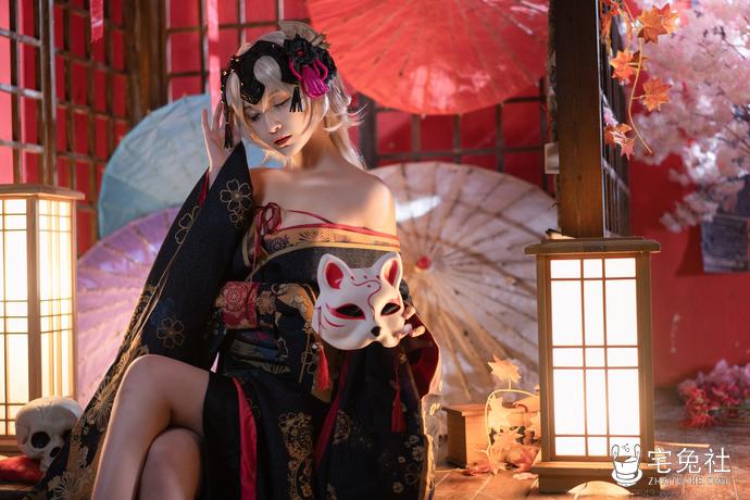 铁板烧鬼舞w NO.006 黑贞花魁.jpg 铁板烧鬼舞w全套cos图片合集 多元风格下的角色扮演魅力