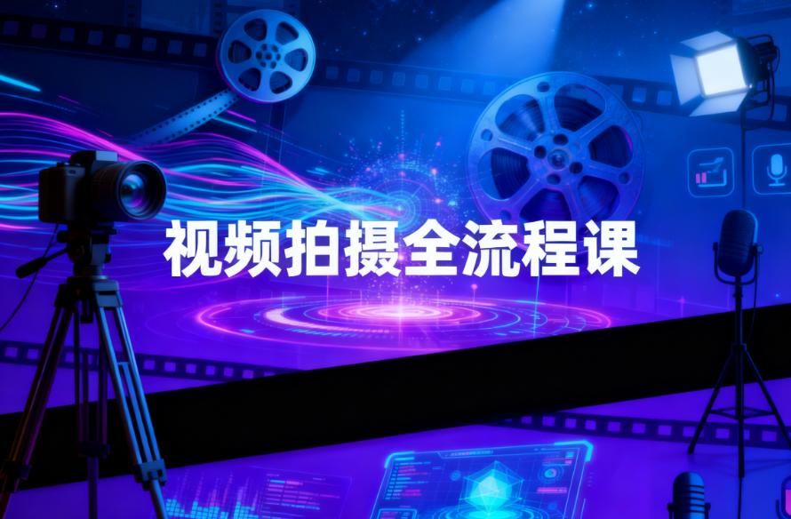 视频拍摄全流程课：从相机基础操作到电影构图、光影布光、分镜头设计等-稀缺资源网