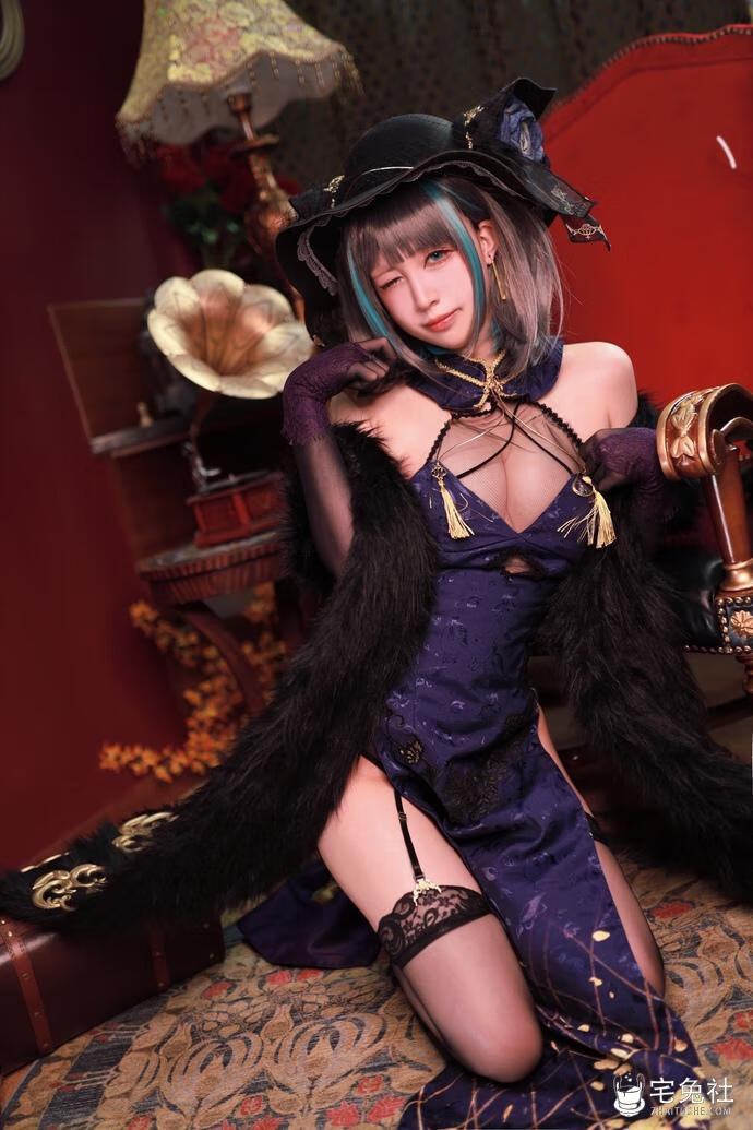 黑白御猫-NO.007-柴郡旗袍-1.jpg 黑白御猫全套作品图合集 靡烟旗袍系列颜值爆表!