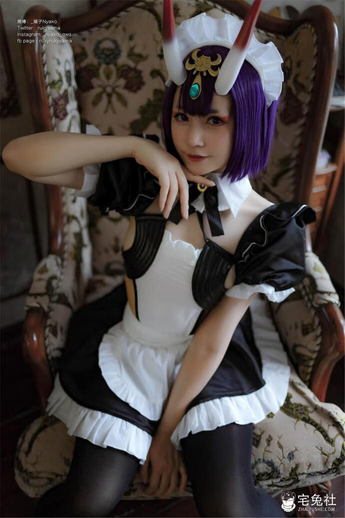 Nyako喵子 cosplay作品031 酒吞童子女仆 宅兔社.jpg Nyako喵子/荒井喵喵全套cos图片合集 颜值博主的精彩演绎