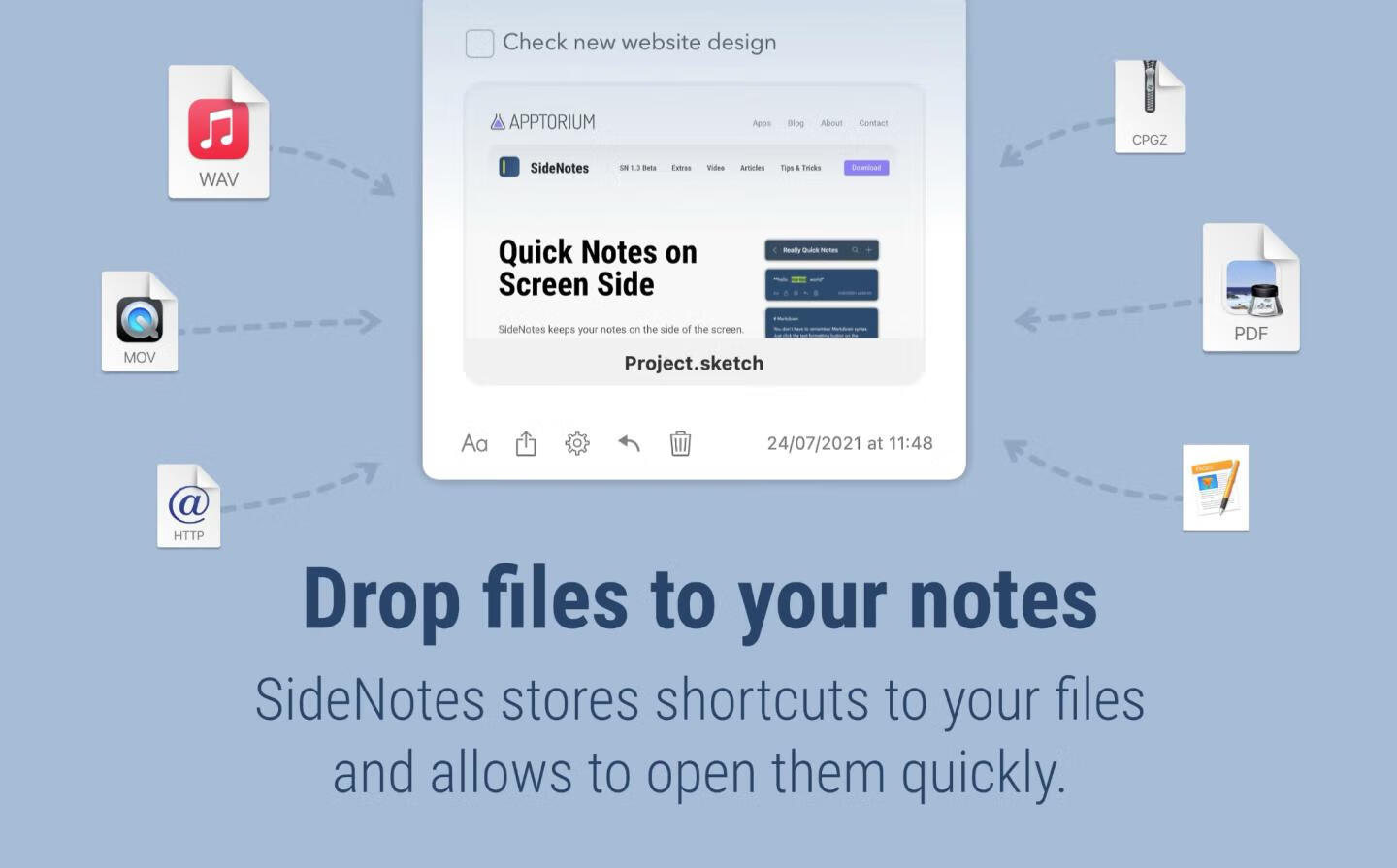 SideNotes v1.4.12 for Mac 让你随时在 Mac 屏幕上管理笔记