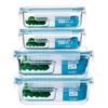 

【Jingdong Supermarket】 Bei Teisi (BestHA) heat-resistant glass preservation box four-piece (400ml * 2 + 800ml * 2) oven refrigerator microwave oven lunch box RL4-01