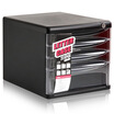 

Deli 9794 four layers of plastic file cabinet transparent drawer with lock black