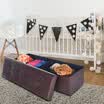 〖Follure〗Folding Storage Ottoman Bench Storage Chest Footrest Padded Seat Toy Box Chest