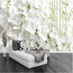 La moda moderna 3D estereoscópica flores blancas Jewelry Pearl Foto fondos de pantalla Living hogar decoracion mural Wallpaper