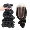 Ishow Brazilian Human Hair Extensions Loose Wave 4Pcs Bundles With Closure ishow kopen in de aanbieding