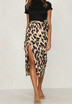 Canis Women Skirt Leopard Print High Waist Mid Calf Polyester New Girls Sexy Casual canis kopen in de aanbieding