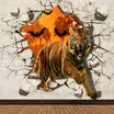 Grande Custom Wall Mural Papel tapiz no tejido pintura de pared Tiger Broken Wall 3D Vida creativa TV telón de fondo Photo Wall Paper