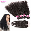 Bhf Hair Peruvian Afro Kinky Curly Virgin Bundles With Closure Human Extensions bhf kopen in de aanbieding