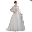 Circelee Simple Light Hand Made Embroidery Juliet Sleeves V Neck A Line Wedding Dress circelee kopen in de aanbieding Circelee Simple Light Hand Made Embroidery Juliet Sleeves V Neck A Line Wedding Dress circelee kopen in de aanbieding