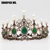 Vintage Beauty Bead Hollow Flower Tiaras Women Antique Resin Crown Turkish Indian Bohemia Ethnic Wedding Hairbands Hair Jewelry