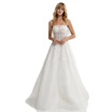 Circelee Strapless Simple Lace White Up Sweep Train A Line Bridal Wedding Dress circelee kopen in de aanbieding Circelee Strapless Simple Lace White Up Sweep Train A Line Bridal Wedding Dress circelee kopen in de aanbieding