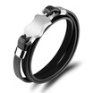 Titanium steel leather rope bracelet simple student jewelry hand ring black hand rope birthday present