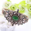 Exquisite Turkish Women Antique Gold Color Bangle&Bracelet Resin Rhinestone Jewelry Bangles Hollow Flower Pulseirsa Feminino