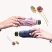 JUST MODE Sun umbrella 50 UV Pocket Mini Pocket Umbrella Black Rubber Sunshade Women 50 Off Color Glue - Blue Purple