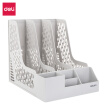 Joy Collection Deli Deli78980 With Pen Holder Multi Function Triple File Box Basket Rack Pc Material Gray joy collection kopen in de aanbieding Joy Collection Deli Deli78980 With Pen Holder Multi Function Triple File Box Basket Rack Pc Material Gray joy collection kopen in de aanbieding