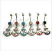 4 PCS medical stainless steel navel ring body jewelry perforated 4 color belt umbilical nail body jewelry