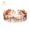 Vintage rose Gold Plated bangle cubic zircon Mona Lisa Bracelet