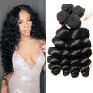 Yavida Hair Malaysian Virgin Loose Wave 4 Bundles Wavy Human Weave Extension yavida kopen in de aanbieding