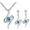 Exquisito corazón cristal de austriaco collar de moda pendientes de joyería para mujeres regalo de san valentín 26980