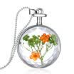 Aiyaya Mini Clover Sunflower Dry Flower Round Glass Necklace for Women New Arrival Fashion Pendant Necklaces