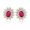 Aiyaya Elegangt Jewelry Cushion-cut Micro Swiss High Quality Crystal 4 Colors Stud Round Earrings Blue