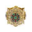 Ethnic Women Emboss Flower Resin Bangle Cuff Antique Gold Color Rome Mesh Wavelike Bracelet Jewelry Albania India Bridal Armlet