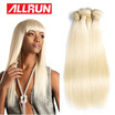 Allrun 613 Blonde Virgin Hair Straight 4 Bundles Honey Brazilian Human Extension allrun kopen in de aanbieding