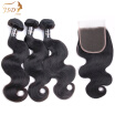 Jsdshine Brazilian Body Wave Hair Human Bundles With Closure 3 Natural Color Non Remy Extension jsdshine kopen in de aanbieding Jsdshine Brazilian Body Wave Hair Human Bundles With Closure 3 Natural Color Non Remy Extension jsdshine kopen in de aanbieding