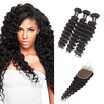 Ishow Hot Selling Brazilian Deep Wave With Closure 7A Virgin Hair 3 Bundles Baby Nantural Color ishow kopen in de aanbieding Ishow Hot Selling Brazilian Deep Wave With Closure 7A Virgin Hair 3 Bundles Baby Nantural Color ishow kopen in de aanbieding