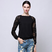 Caniswomen Lace Crewneck Long Sleeve Hoodies Blouse T Shirt canis kopen in de aanbieding Caniswomen Lace Crewneck Long Sleeve Hoodies Blouse T Shirt canis kopen in de aanbieding