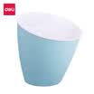 Deli deli papelera de escritorio creativa puede 18L cubo de almacenamiento de escritorio simple flip multiuso azul 18830