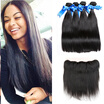 Wyf Indian Virgin Hair Straight With Frontal 100 Unprocessed Human 4 Bundles wyf kopen in de aanbieding