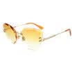 SHAUNA Moda mujer sin montura Gafas de sol Classic Ladies Cat Eye gradiente lente sombras UV400
