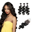 Ishow 7A Malaysian Virgin Hair With Closure Cheap Human Weave 3 Bundles Body Wave Lace ishow kopen in de aanbieding