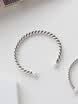 ONICE 925 Sterling Silver Bangle with Twist Design accented with Cultured Pearl WQZ001