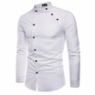 Ailooge 2018 New Hot Fashion Cutting Double Threshold Style Comfortable Casual Stand Collar Mens Shirt Tops ailooge kopen in de aanbieding