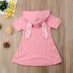 Summer Toddler Baby Girl Clothes Princess Party Prom Rabbit Ear Hooded Dress