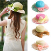Great Power Star New Women Sweet Straw Hat Floral Lace Yarn Bow Elegant Sun Summer Beach Headwear Green Khaki great power star kopen in de aanbieding