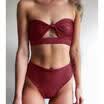 2018 Womens Bikini Set Swimwear Bandage Bathsuit Falbala Swimsuit Bathing Suits