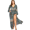 Gbtiger Plus Size Bell Sleeve Wrap Maxi Dress gbtiger kopen in de aanbieding