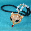 Outad Women All Match Fox Head Pendant Necklace Dress Multi Beads Sweater Chain outad kopen in de aanbieding Outad Women All Match Fox Head Pendant Necklace Dress Multi Beads Sweater Chain outad kopen in de aanbieding