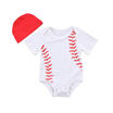 Duopindun New Newborn Baby Boy Girl Baseball Romper Jumpsuit Bodysuit Clothes Outfit 0 24M duopindun kopen in de aanbieding