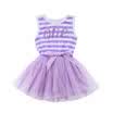 Canis Newborn Baby Girls First 1st Birthday Striped Tulle Dress Toddler Dresses
