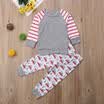 2pcs niños pequeños niños bebés ropa Outfit T-shirt Tops pantalones largos Pantalones Set