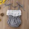 Reino Unido Stock recién nacido niña de encaje mameluco mono trajes trajes de verano ropa