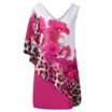 Gbtiger V Neck Floralcheetah Print Capelet Party Dress gbtiger kopen in de aanbieding