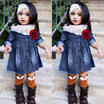Duopindun Au Stock Toddler Kid Baby Girls Denim Flower Dress Princess Party Pageant duopindun kopen in de aanbieding