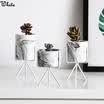 Tenedor suculento de cerámica del cactus del pote de la planta del estante del metal del alambre del hierro interior del jar