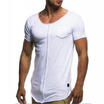 Meihuid Mens Slim Fit O Neck Short Sleeve Tee T Shirt Spliced Edges Casual Tops New meihuid kopen in de aanbieding